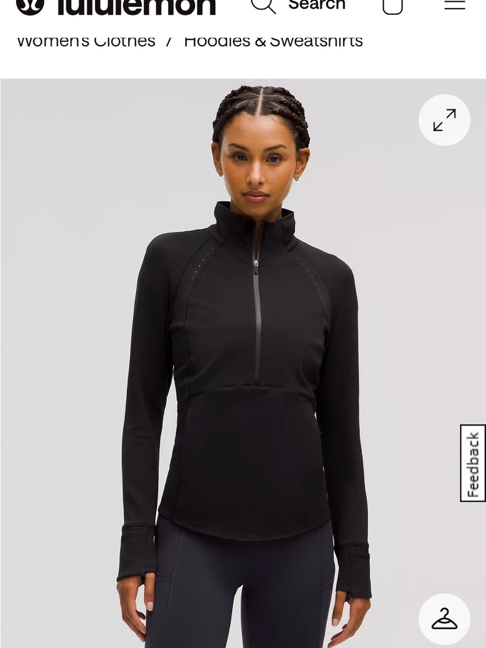 Lululemon athletica * NEVER WORN* Black Cowl Neck Running Sweater